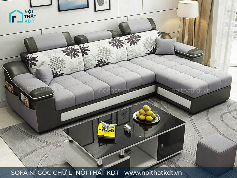Mẫu ghế sofa văng nỉ đẹp hiện đại kèm đôn lớn SofTop-0225A